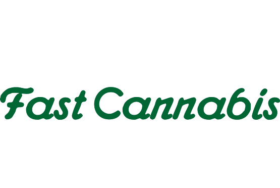 Fast Cannabis logo showing text of business name and silhouette of marijuana leaf